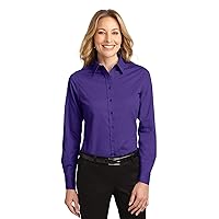 Port Authority Ladies Long Sleeve Easy Care Shirt, Purple, 6XL
