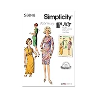 Simplicity Easy Misses' Vintage 1960's Slim Fit Dress Sewing Pattern Packet, Sizes 8-10-12-14-16, Multicolor