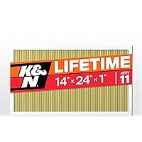 K&N 14x24x1 HVAC Furnace Air Filter, Lasts a Lifetime, Washable, Merv 11, the Last HVAC Filter You Will Ever Buy, Breathe Safely at Home or in the Office, HVC-11424