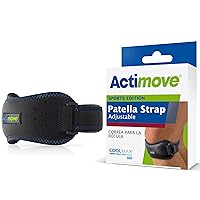 Actimove Sports Edition Patella Strap Adjustable with COOLMAX AIR Technology - Pain Management for Jumper's Knee, Patellofemoral Pain Syndrome - Left/Right Wear - Black, Universal Size​