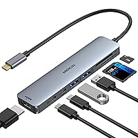 USB C Hub HDMI Adapter for MacBook Pro/Air, MOKiN 7 in 1 USB C Dongle with HDMI, SD/TF Card Reader, USB C Data Port,100W PD, and 2 USB 3.0 Compatible for MacBook Pro/Air, Dell XPS, Lenovo Thinkpad.