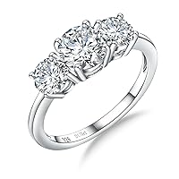 925 Sterling Silver Moissanite Rings for Women Created Diamond Wedding Rings 1ct D Color VVS1 Moissanite Engagement Ring Size 6 to 11