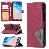 Ultra Slim Case Case for Samsung Galaxy S10 Multifunctional Wallet Mobile Phone Leather Case Premium PU Leather Case,Credit Card Holder Kickstand Function Folding Case Phone Back Cover ( Color : Red )