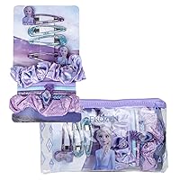 Frozen Beauty Set – Includes 2 Fabric Scrunchies, 4 Scrunchies, 4 Hairpins and Toiletry Bag – Ideal to surprise your little ones – Design inspired by Elsa and Olaf - Original Product Designed in Spain