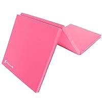 ProsourceFit Tri-Fold Folding Thick Exercise Mat 6’x2’ with Carrying Handles for MMA, Gymnastics, Stretching, Core Workouts