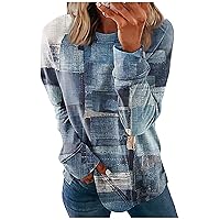 Long Sleeve Shirts for Women Trendy Casual Pullover Crewneck Graphic Sweatshirt Fall Tops Fashion Clothes