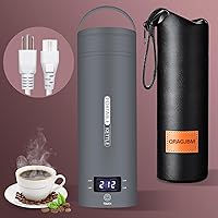Travel Electric Kettle Portable Small Mini Tea Coffee Kettle Water Boiler, Water Heater with 4 Temperature Control,304 Stainless Steel with Auto Shut-Off & Boil Dry Protection, BPA-Free (Grey)