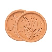 Brown Sugar Saver and Softener Disc with Elegant Leaf Design, Multiple Uses for Food Storage Containers, Reusable and Food Safe, Terracotta, 2 Pack