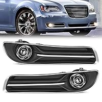 Nilight Fog Light Assembly Compatible with 2011 2012 2013 2014 Chrysler 300 Bumper Driving Lamps with Projector Lens and H11 12V 55W Halogen Bulbs Driver Side and Passenger Side, 2 Years Warranty