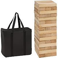 48-Piece 1.5' Tall Giant Wooden Stacking Puzzle Game with Carry Case by Trademark Innovations