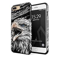 BURGA Phone Case Compatible with iPhone 7 Plus / 8 Plus - Hybrid 2-Layer Hard Shell + Silicone Protective Case -Bird of JOVE Savage Wild Eagle - Scratch-Resistant Shockproof Cover