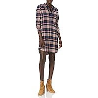 Goodthreads Women's Brushed Flannel Long-Sleeve Relaxed-Fit Popover Shirt Dress