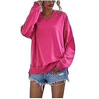 Ruziyoog Hoodies for Women Fashion Long Sleeve Solid Color Sweater Tops Winter Warm Fuzzy Fleece Lined Sweatshirt Pullover