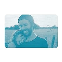 Aluminum Engraved Personalized Photo My Superhero Dad Wallet Card Blue