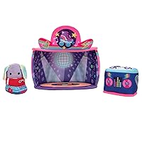 Squishville by Original Squishmallows Rock and Roller Disco Playset - Includes 2-Inch Danya The Bunny Plush, Roller Skates, DJ Booth, and Skating Rink Playscene - Toys for Kids