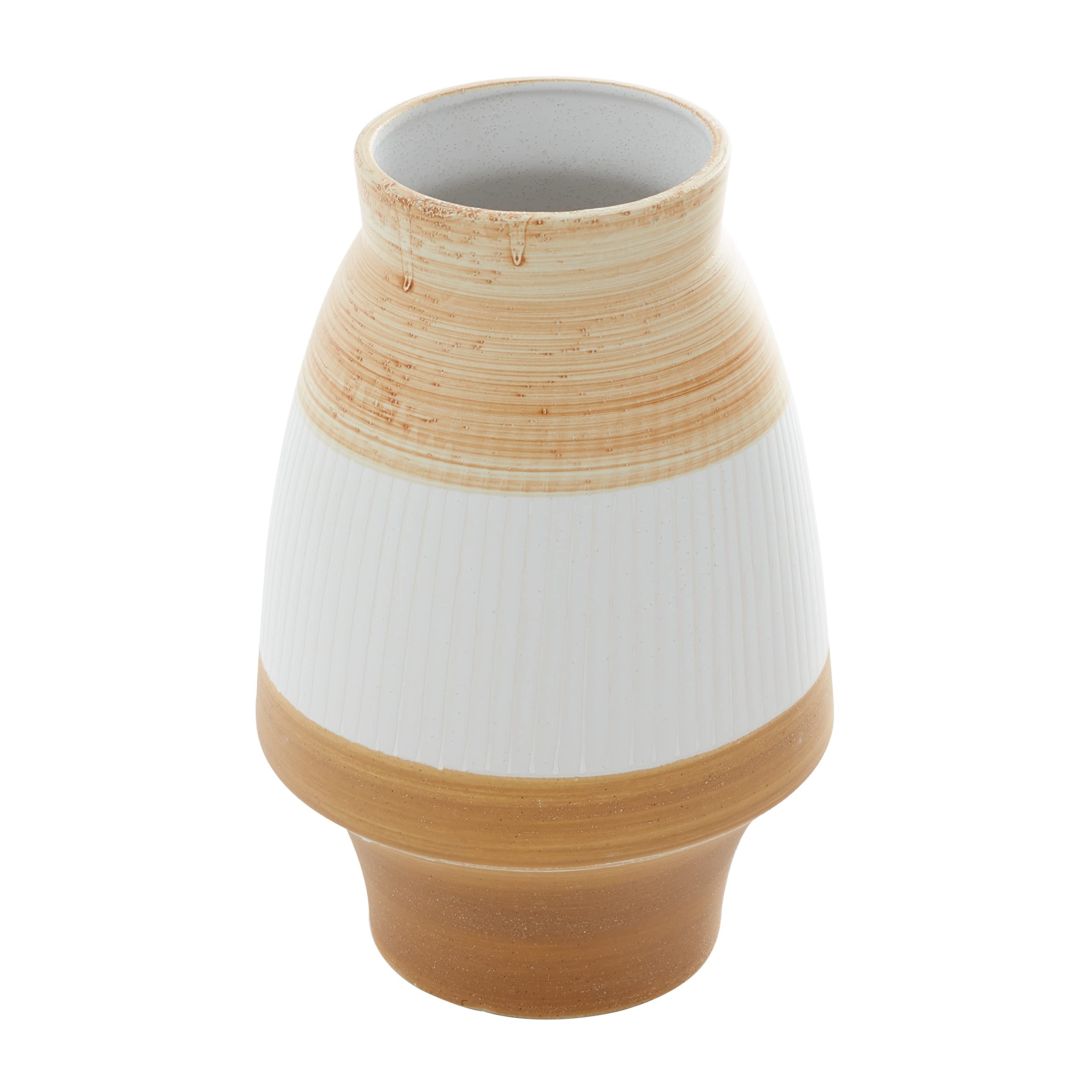 Deco 79 Ceramic Handmade Vase with Terracotta Accents, 9