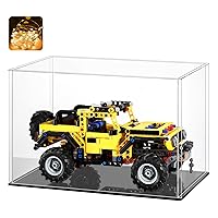 LASOA Acrylic Display Case for Collectibles, Alternative Glass Display Box with Black Base and Lid, Self-Assembly Clear Storage Showcase for Figurine Memorabilia (12x8x10inch;30x20x25cm)