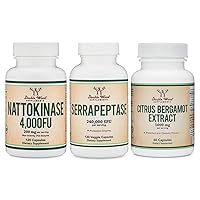 Nattokinase Supplement (120 Capsules), Serrapeptase (120 Capsules), Citrus Bergamot (60 Capsules)