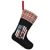 Lineman American Flag Electric Cable Lineman Christmas Stockings Hanging Socks for Holiday Party Home Decoratiom Gift red-Style
