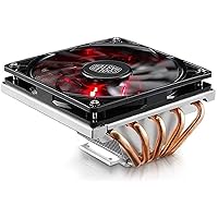 Cooler Master GeminII M5 LED - 2U Low Profile CPU Cooler with 5 Direct Contact Heatpipes & XtraFlo 120 Slim Fire Red LED PWM Cooling Fan for Intel AMD RR-T520-16PK (GeminII M5)