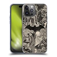 Head Case Designs Officially Licensed Batman DC Comics Logo Collage Distressed Hush Soft Gel Case Compatible with Apple iPhone 14 Pro Max