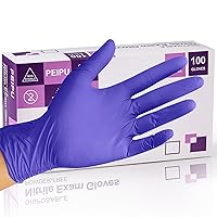 PEIPU Nitrile Gloves,Medical Exam Gloves,Disposable Cleaning Gloves,Powder Free, Latex Free,Non-Sterile Protective Gloves