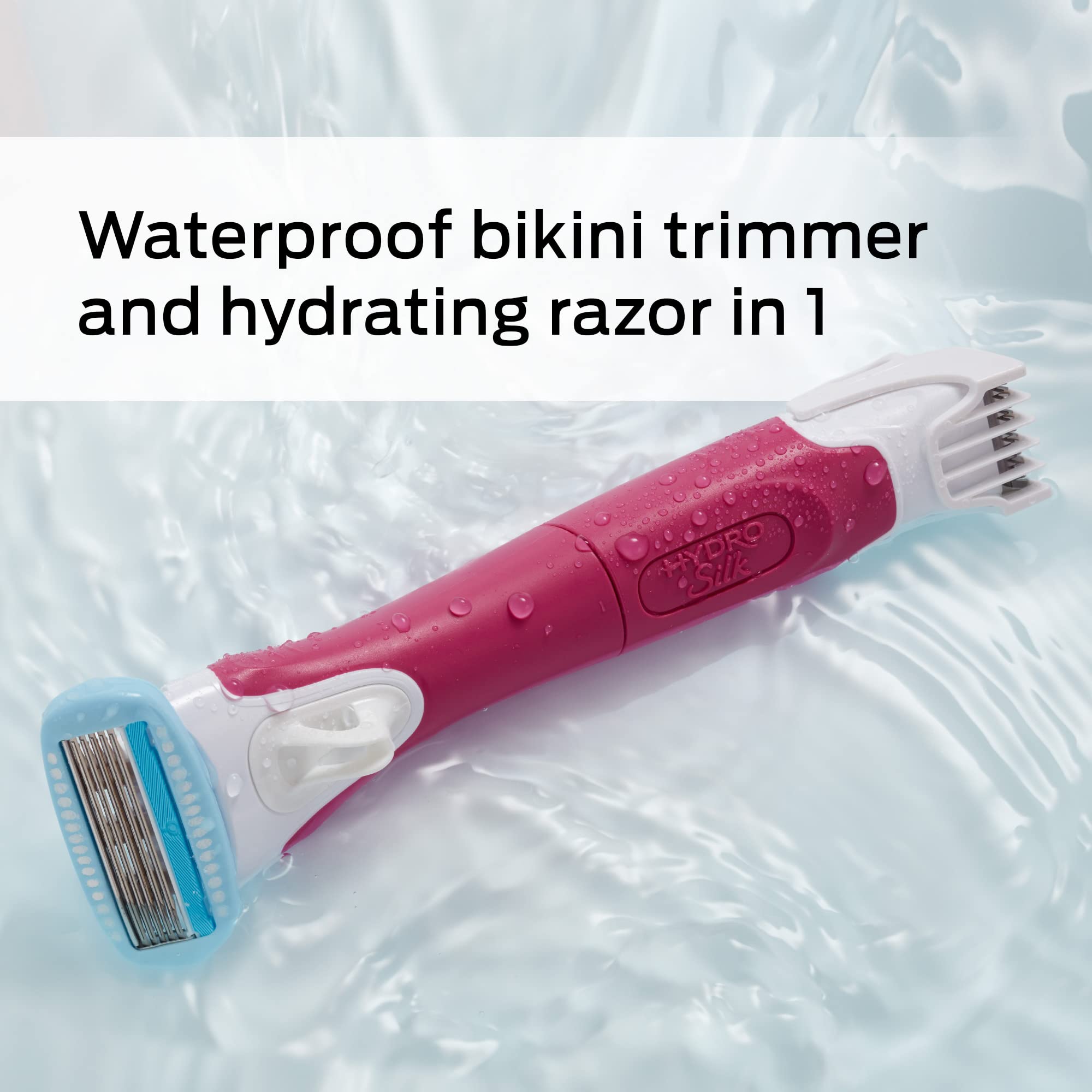 Schick Hydro Silk Trimstyle Bikini Razor for Women with Bikini Trimmer |5 Blade Razors for Bikini Hair Removal | 1 Handle & 3 Razor Blade Refills