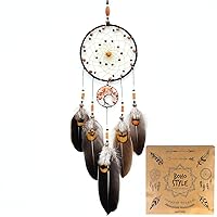 Tree of Life Dream Catchers for Girls Boho Dream Catcher Wall Decor for Bedroom Adult Crystal Red Agate Healing Stone Hanging Ornament Decoration Cute Room Decor 18