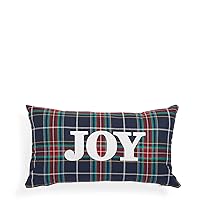 Vera Bradley Women's Cotton Lumbar Support Throw Pillow With Removeable Hypoallergenic Insert, Tartan Plaid - Recycled Cotton, One Size