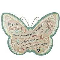 Abbey & CA Gift Be A Butterfly Wall Plaque W/Wire Antennae & Hanger