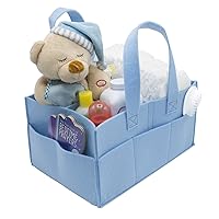 Sorbus Baby Diaper Caddy Organizer - Nursery Essentials Storage Bin for Diapers, Wipes & Toys, Newborn & Infant Portable Car Travel Storage Bag, Changing Table Organizer Gift (Blue)