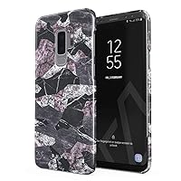 BURGA Phone Case Compatible with Samsung Galaxy S9 Plus - Black Purple Marble Camo Camouflage Pattern Cute Case for Women Thin Design Durable Hard Plastic Protective Case