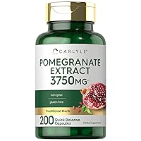 Pomegranate Extract Supplement | 200 Capsules | Non-GMO, Gluten Free | Traditional Herb