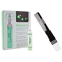 Cosmetics Vegetable Placenta Restructurer, Strengthens Hair, Prevents Thinning & Hair Loss, Contains Keratin (w/ Sleek Teasing Comb) (4 Phials of 0.44 oz (PACK OF 1))