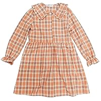 Children's autumn stylemiddle school and senior high school children's long sleeved loose cotton Plaid Dress