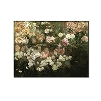 Vintage Flower Painting Antique Victorian Rose Oil Painting Canvas Painting Posters And Prints Wall Art Pictures for Living Room Bedroom Decor 16x20inch(40x51cm) Unframe-Vintage Flower Painting Antiq