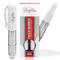 Washable Fabric Markers for Sewing [2-Pack] – White Sewing Chalk Marker for Detailed Markup – Ergonomic Tailors Chalk Fabric Markers – Sewing Supplies and Accessories