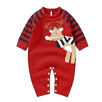 Size 16 Boys Clothes Newborn Infant Boy Girl Christmas Deer Knitted Sweater Baby Jumpsuit Romper Cotton 1 Baby Boy Denim