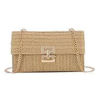 Ynport Straw Clutch Purses for Women Summer Woven Evening Handbags Wicker Rattan Envelope Wallet Chain Shoulder Bag 2024