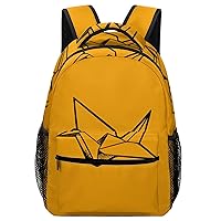 Crane Bird Black and White Painting Unisex Laptop Backpack Lightweight Shoulder Bag Travel Daypack