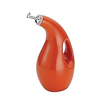 Rachael Ray Solid Glaze Ceramics EVOO Olive Oil Bottle Dispenser with Spout - 1 Piece, Orange