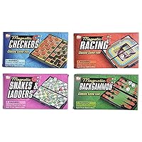 Set of 4 Mini Tiny Magnetic Travel Games - Tiny Classic Board Games - Children's Games for Car or Airplane (Set of 4 Random Games)