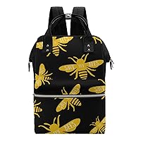 Save The Bees Diaper Bag Backpack Multifunction Travel Backpack Large Capacity Waterproof Mommy Bag Black-Style