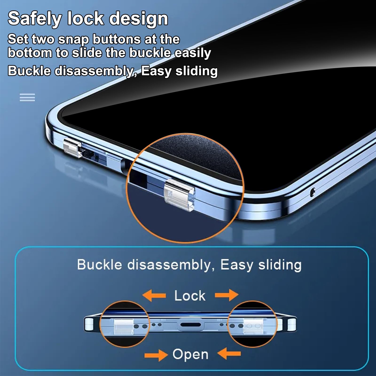 Privacy Magnetic Case For iPhone 15 Pro Max with Lock, Anti Peeping Magnetic Tempered Glass Double-Sided Phone Case iPhone 15 Pro Max Screen Protector,Confidential Case for iPhone 15 Pro Max 6.7