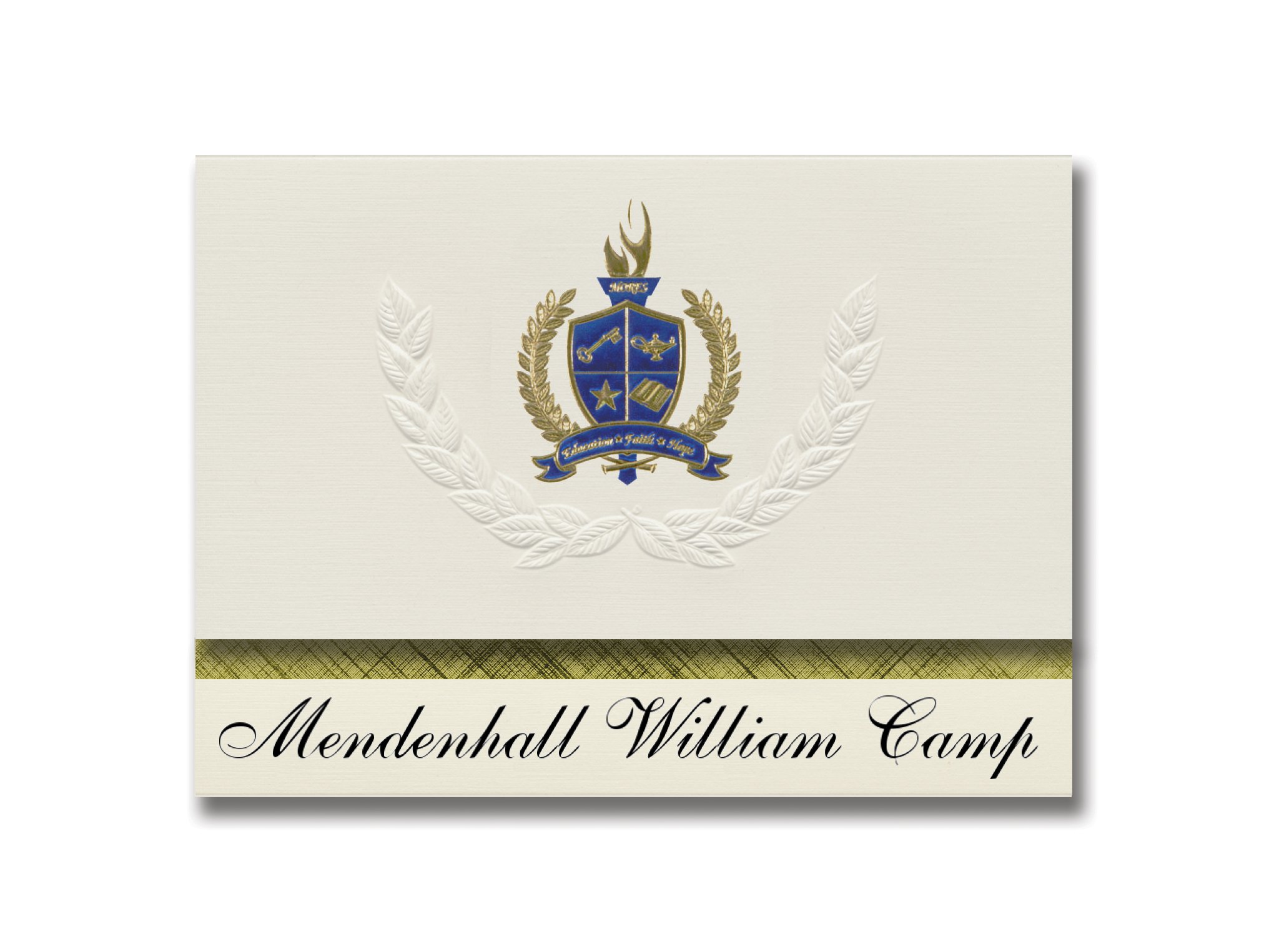 Signature Announcements Mendenhall William Camp (Lake Hughes, CA) Graduation Announcements, Presidential style, Basic package of 25 with Gold & Blu...