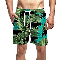 Men Pants Summer Printed Casual Shorts Loose Tether Pocket Board Shorts