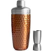 S'well Stainless Steel Shaker Set with Jigger, 18oz, Dipped Metallic, Triple Layered Vacuum Insulated Container Keeps Cocktails Colder for Longer, BPA Free Barware