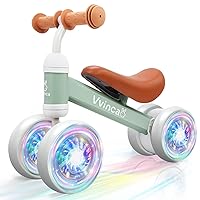 Vvinca Baby Balance-Bike for 1 Year Old Boys Girls Toys Gifts, 10-24 Months Colorful Lighting Toddler Balance Bike, 4 Silence Wheels Soft Seat Riding on Mini Bike First Birthday Gift