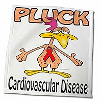 3dRose Chicken Pluck Cardiovascular Disease Awareness Ribbon Cause Design - Towels (twl-114710-3)