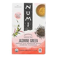 Numi Organic Tea Jasmine Green, 18 Count Box of Tea Bags (Pack of 6)